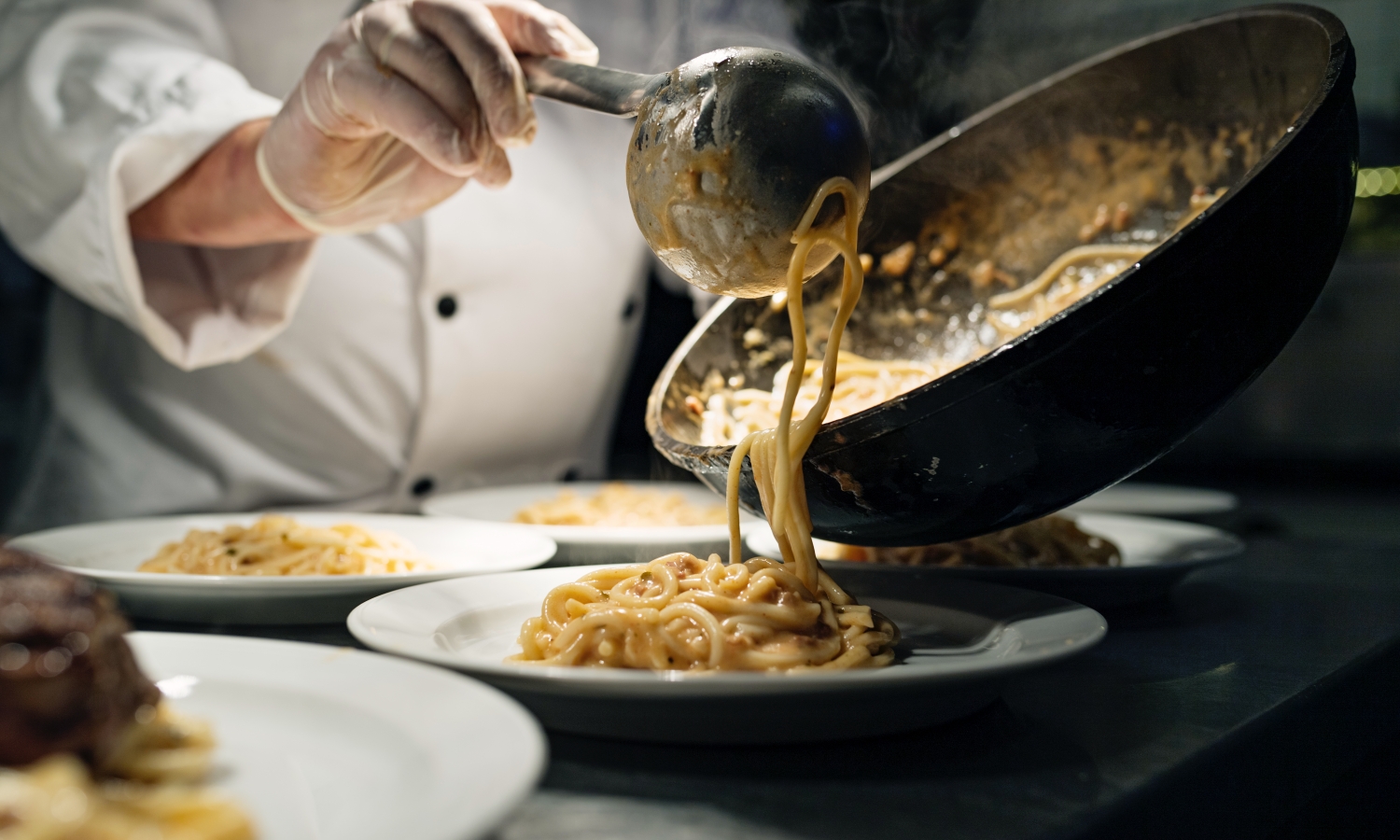 Chef serving spaghetti - Wayfarer